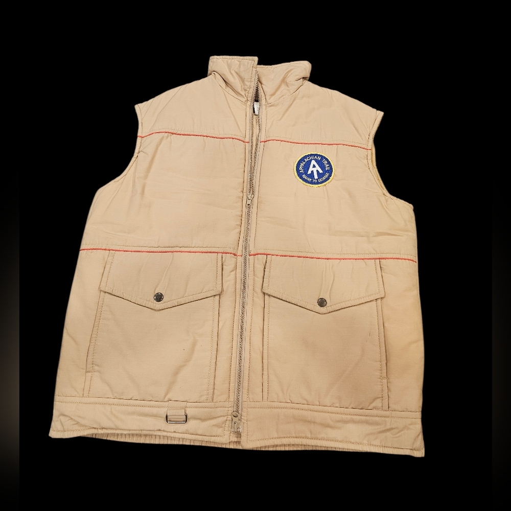 Vintage Foxfire‎ Puffer Vest Beige Outdoor Hiking Vest Large